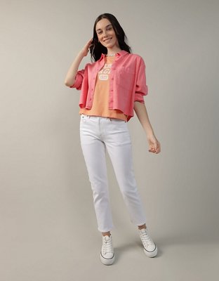 AE Cropped Button-Up Shirt