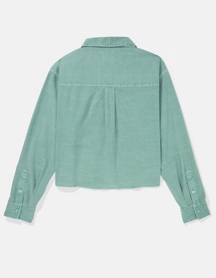 AE Cropped Button-Up Shirt