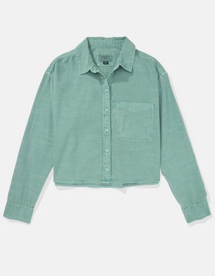 AE Cropped Button-Up Shirt