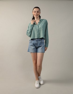 AE Cropped Button-Up Shirt