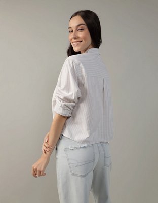 AE Cropped Button-Up Shirt