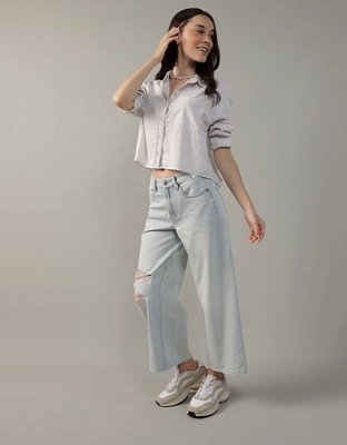 AE Cropped Button-Up Shirt