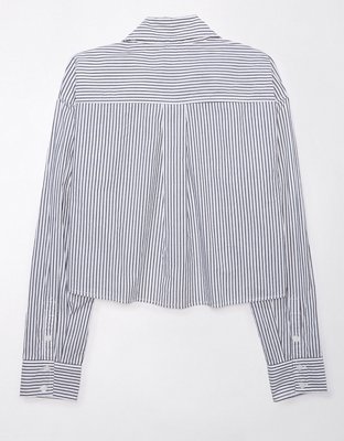 Женские рубашки American Eagle AE Cropped Perfect Button-Up Shirt — фото 3