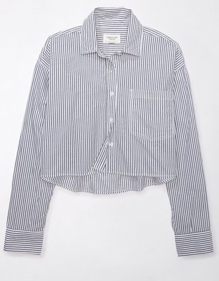 AE Cropped Perfect Button-Up Shirt