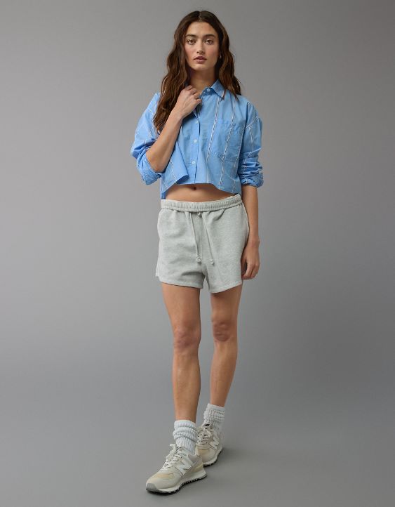 AE Cropped Perfect Button-Up Shirt