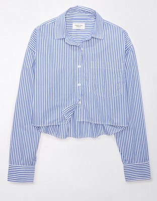 AE Cropped Perfect Button-Up Shirt