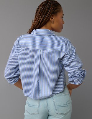 AE Cropped Perfect Button-Up Shirt