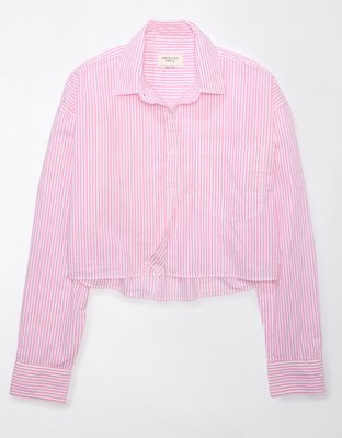 AE Cropped Perfect Button-Up Shirt