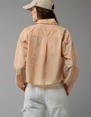 AE Cropped Perfect Button-Up Shirt