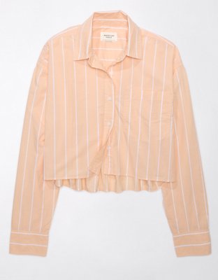 AE Cropped Perfect Button-Up Shirt