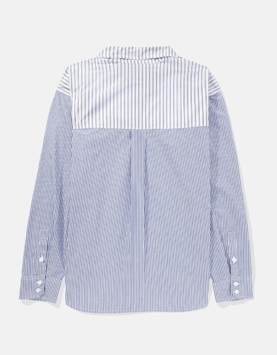 AE Perfect Mixed Stripe Button-Up Shirt