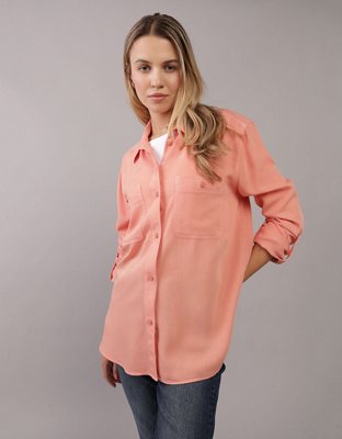 AE Bestie Long-Sleeve Button-Up Shirt