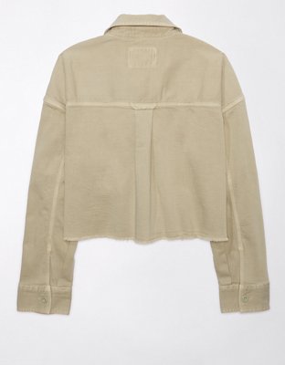 AE Cropped Denim Button-Up Shirt