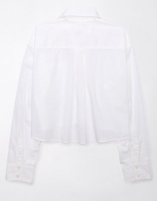 AE Cropped Perfect Button-Up Shirt