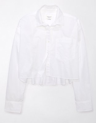 AE Cropped Perfect Button-Up Shirt