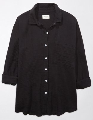 Женские рубашки American Eagle AE Go Big Beach Shirt — фото 5
