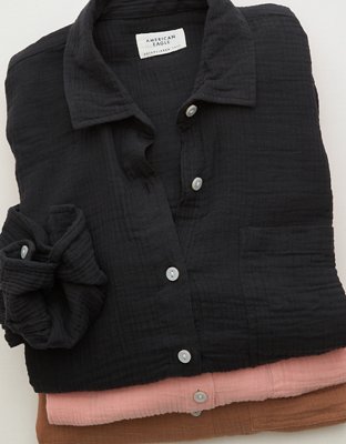 Женские рубашки American Eagle AE Go Big Beach Shirt — фото 2