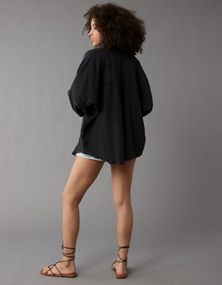 Женские рубашки American Eagle AE Go Big Beach Shirt — фото 4