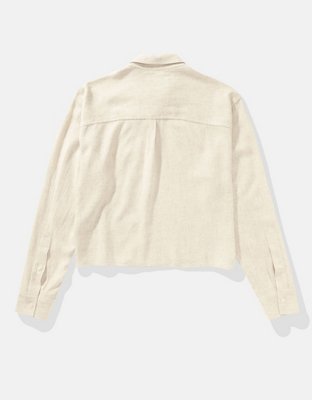 AE Camisa Oxford cropped con botones