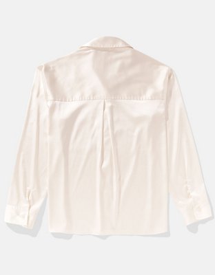 AE Satin Button-Up Shirt