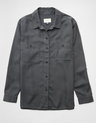 AE Bestie Long-Sleeve Button-Up Shirt