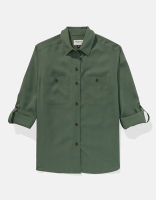 AE Bestie Long-Sleeve Button-Up Shirt