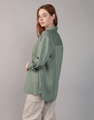 AE Bestie Long-Sleeve Button-Up Shirt