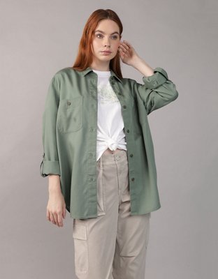 AE Bestie Long-Sleeve Button-Up Shirt