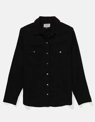 AE Weekend Vibes Linen-Blend Long-Sleeve Button-Up Shirt