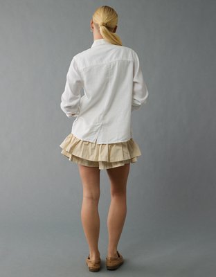 AE Weekend Vibes Linen-Blend Long-Sleeve Button-Up Shirt