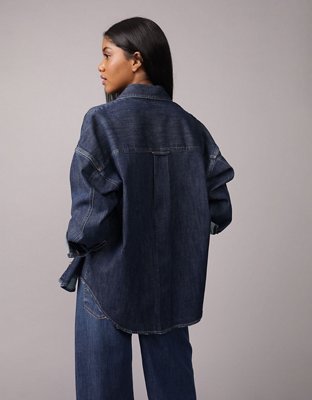 AE Dreamy Drape Oversized Button-Up Shirt