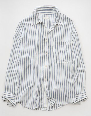 AE Long-Sleeve Tie Back Button-Up Shirt