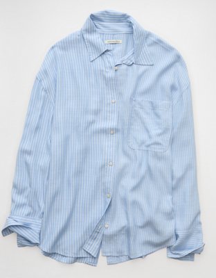 AE Long-Sleeve Tie Back Button-Up Shirt