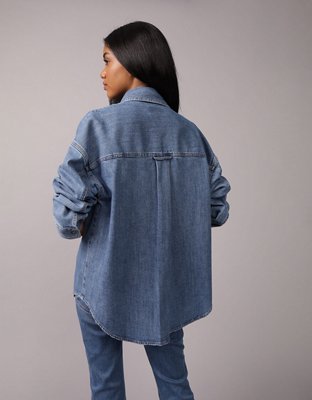 AE Dreamy Drape Camisa Extragrande con Botones