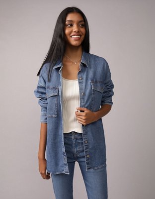 AE Dreamy Drape Camisa Extragrande con Botones