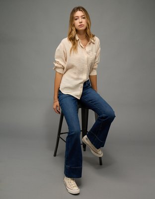 AE Oversized Tux Cuff Button-Up Shirt