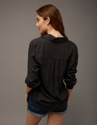 AE Bestie Long-Sleeve Button-Up Shirt