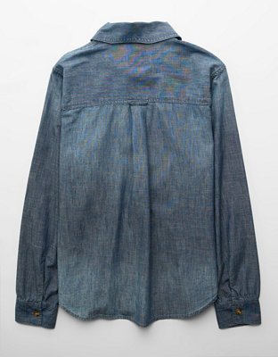 AE Bestie Long-Sleeve Button-Up Shirt