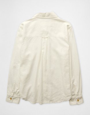 AE Linen-Blend Button-Up Shirt