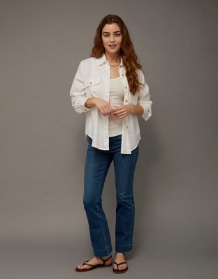 AE Linen-Blend Button-Up Shirt