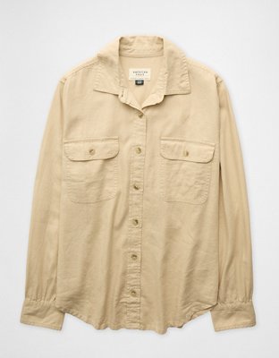 AE Linen-Blend Button-Up Shirt