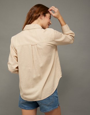 AE Linen-Blend Button-Up Shirt