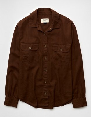 AE Linen-Blend Button-Up Shirt