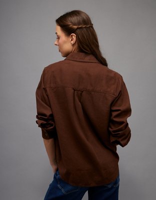 AE Linen-Blend Button-Up Shirt