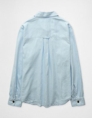 AE Linen-Blend Button-Up Shirt