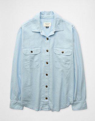 AE Linen-Blend Button-Up Shirt