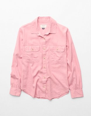 AE Linen-Blend Button-Up Shirt