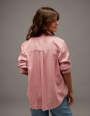 AE Linen-Blend Button-Up Shirt