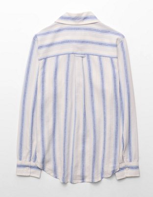AE Linen-Blend Button-Up Shirt