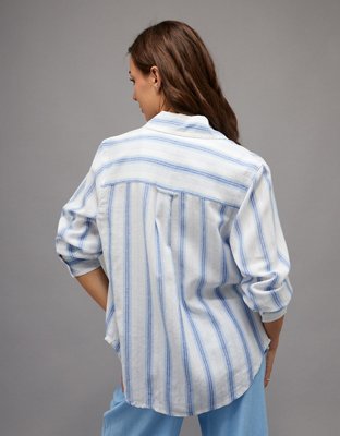 AE Linen-Blend Button-Up Shirt